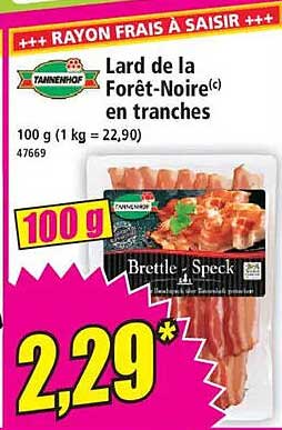 Lard de la Forêt-Noire en tranches