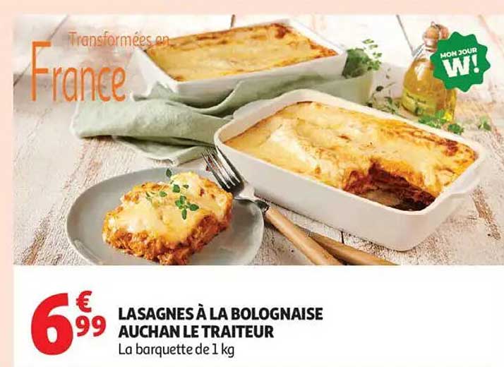 LASAGNES À LA BOLOGNAISE AUCHAN LE TRAITEUR