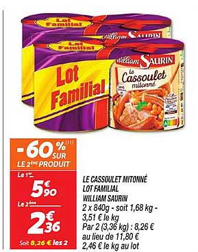 LE CASSOULET MITONNÉ LOT FAMILIAL WILLIAM SAURIN