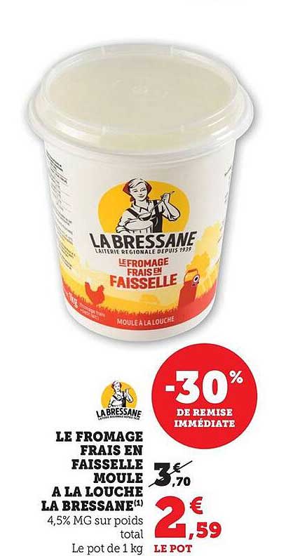 LE FROMAGE FRAIS EN FAISSELLE MOULE À LA LOUCHE LA BRESSANE