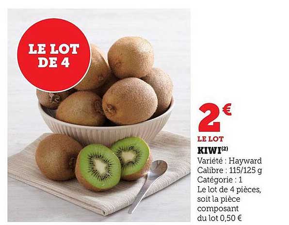 LE LOT DE 4 KIWI