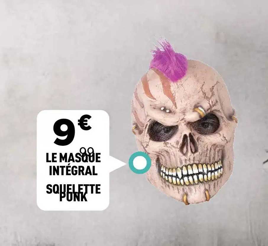 LE MASQUE INTEGRAL SQUELETTE PUNK