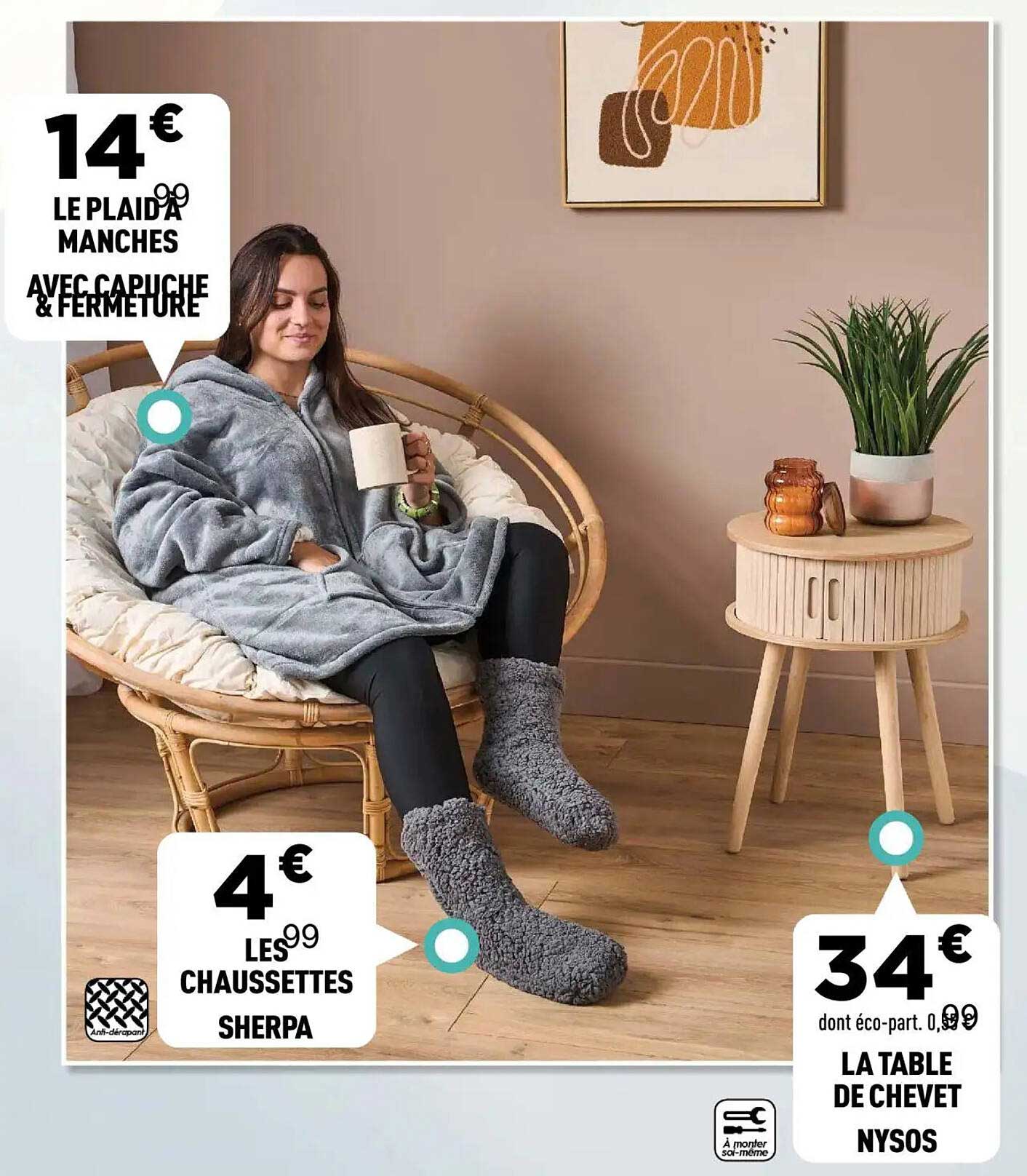 LE PLAID MANCHES AVEC CAPUCHE & FERMETURE
