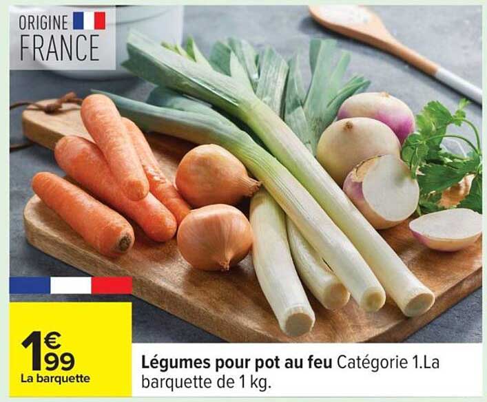 Légumes pour pot au feu Catégorie 1 La barquette de 1 kg
