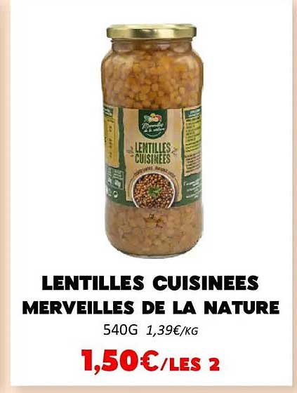 LENTILLES CUISINEES MERVEILLES DE LA NATURE