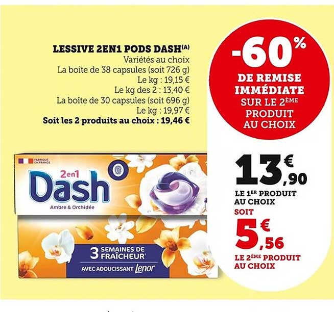 LESSIVE 2EN1 PODS DASH(A)
