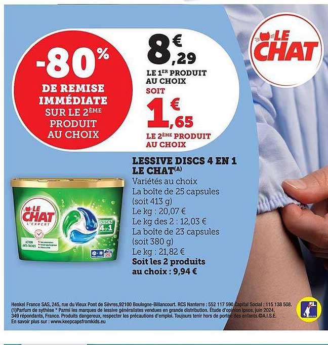 LESSIVE DISCS 4 EN 1 LE CHAT