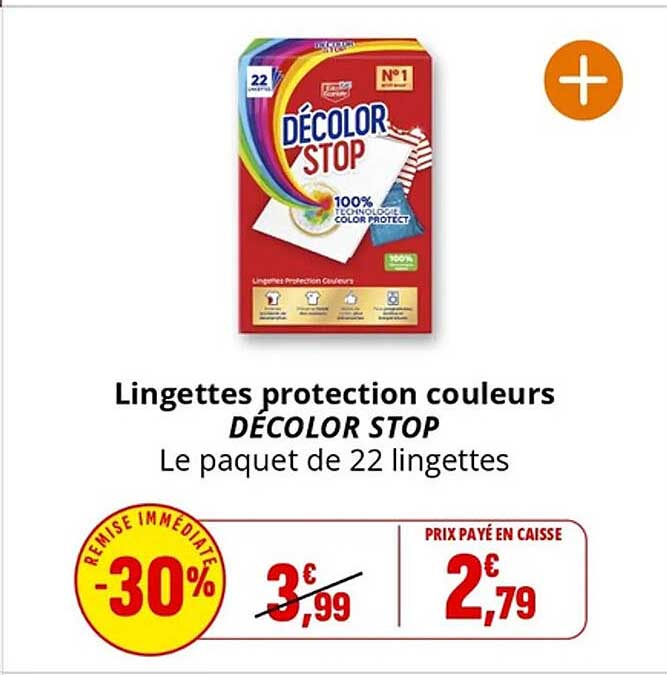 Lingettes protection couleurs DÉCOLOR STOP