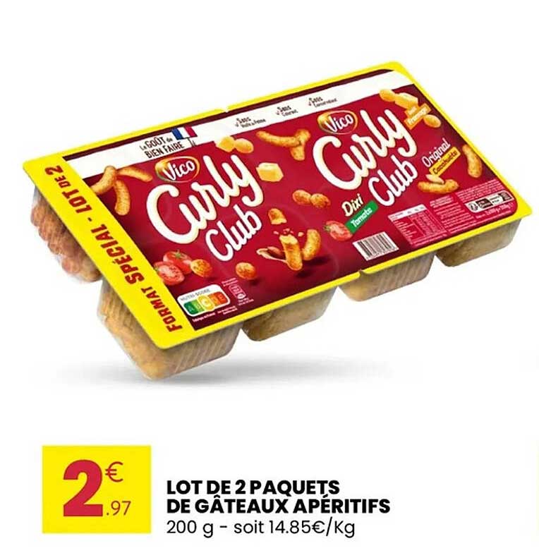 LOT DE 2 PAQUETS DE GÂTEAUX APÉRITIFS