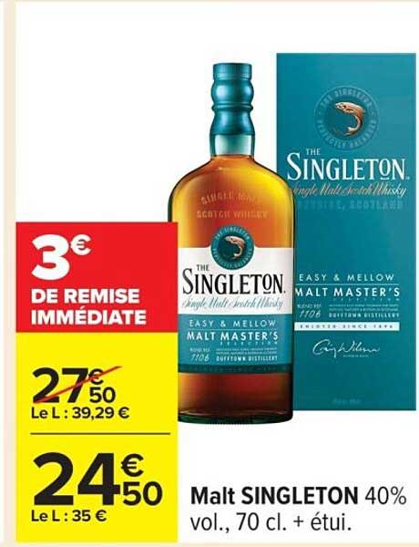 Malt SINGLETON 40% vol., 70 cl. + étui