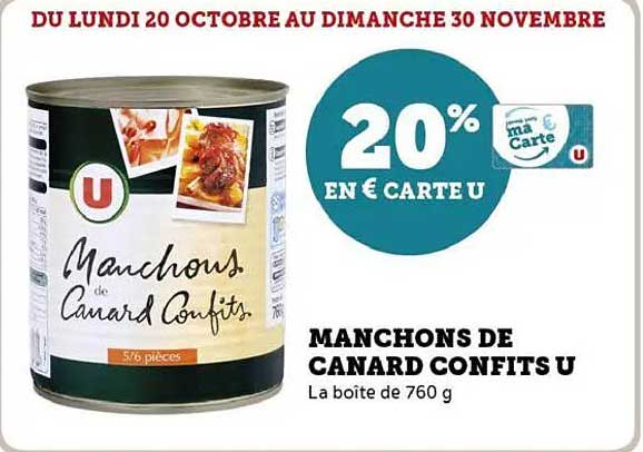 MANCHONS DE CANARD CONFITS U