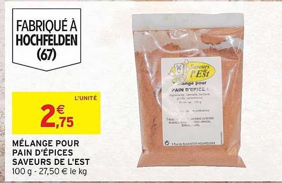 MÉLANGE POUR PAIN D'ÉPICES SAVEURS DE L'EST
