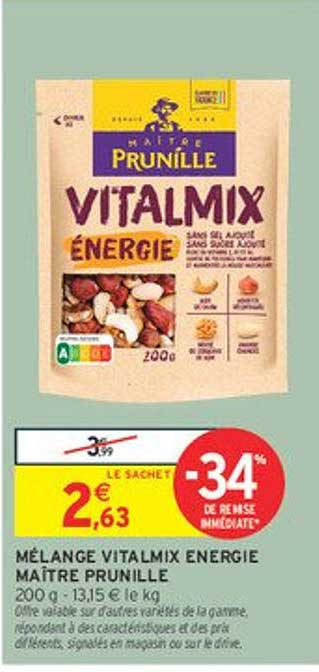 MÉLANGE VITALMIX ÉNERGIE MAÎTRE PRUNILLE