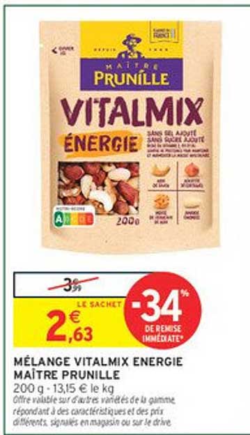 MÉLANGE VITALMIX ÉNERGIE MAÎTRE PRUNILLE