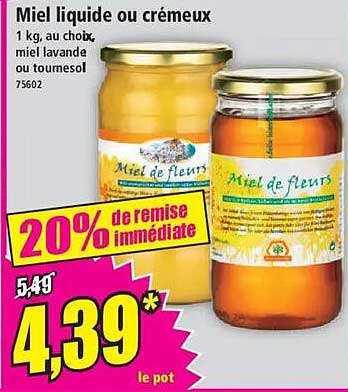 Miel liquide ou crémeux