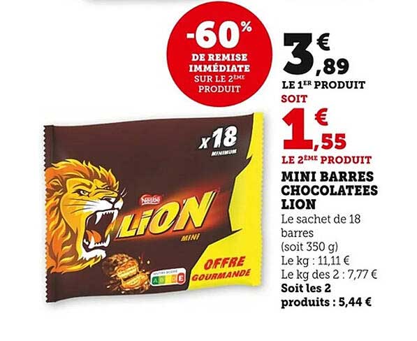 MINI BARRES CHOCOLATEES LION