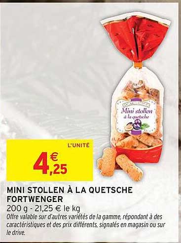 MINI STOLLEN À LA QUETSCH FORTWENGER