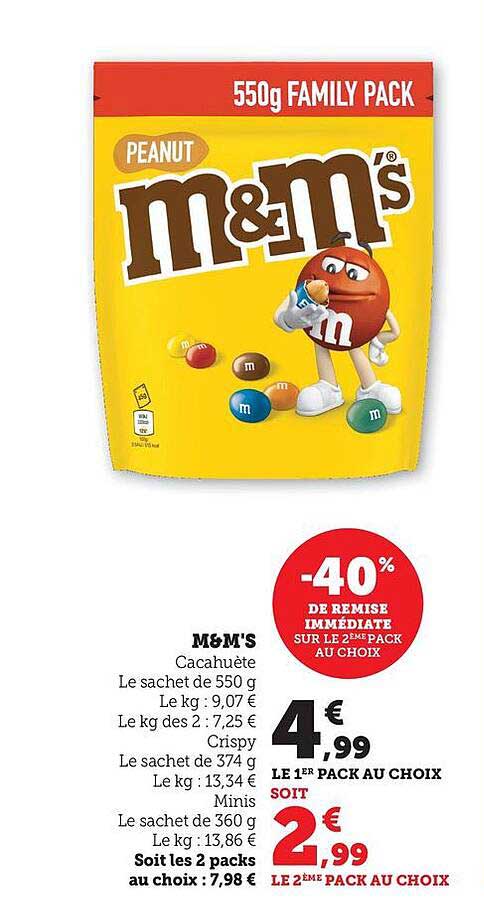 M&M'S Cacahuète 550g Family Pack