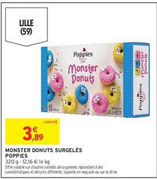 MONSTER DONUTS SURGELÉS POPPIES