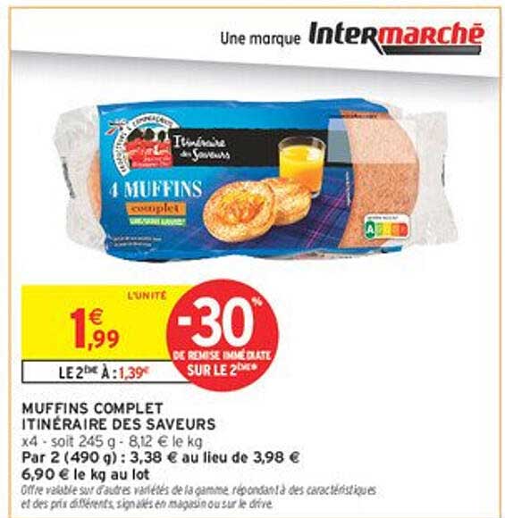 MUFFINS COMPLET ITINÉRAIRE DES SAVEURS