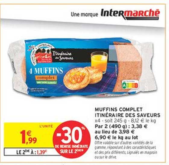 MUFFINS COMPLET ITINÉRAIRE DES SAVEURS