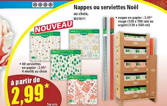Nappes ou serviettes Noël au choix