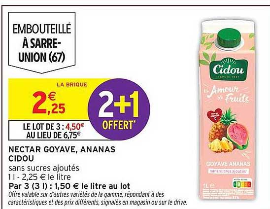 NECTAR GOYAVE, ANANAS CIDOU