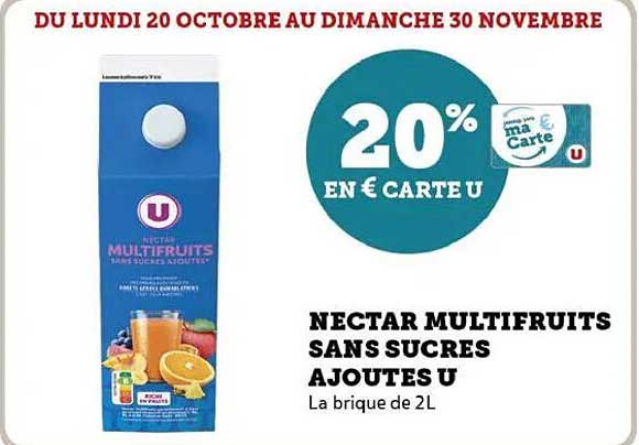 NECTAR MULTIFRUITS SANS SUCRES AJOUTÉS U