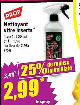 Nettoyant vitre inserts**