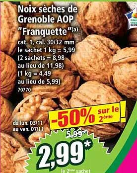 Noix sèches de Grenoble AOP "Franquette"