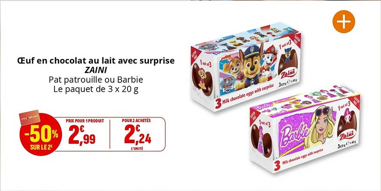Œuf en chocolat au lait avec surprise Zaini