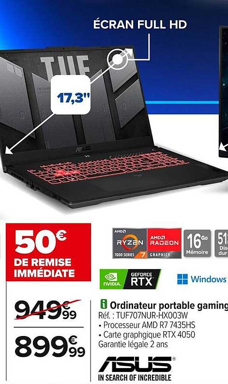 Ordinateur portable gaming ASUS TUF