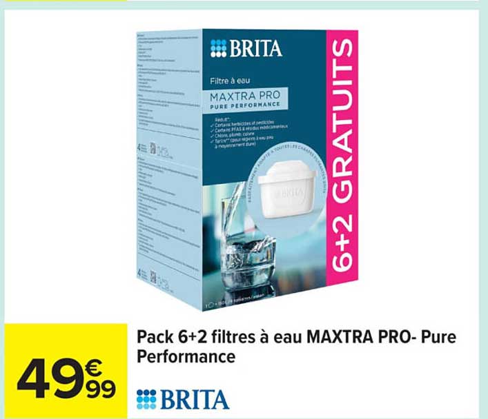 Pack 6+2 filtres à eau MAXTRA PRO- Pure Performance