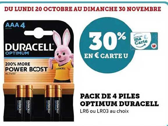 PACK DE 4 PILES OPTIMUM DURACELL