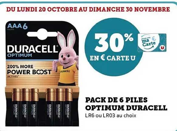 PACK DE 6 PILES OPTIMUM DURACELL