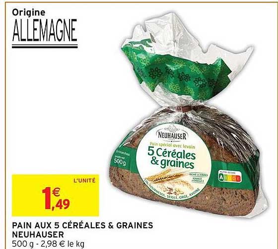 PAIN AUX 5 CÉRÉALES & GRAINES NEUHAUSER