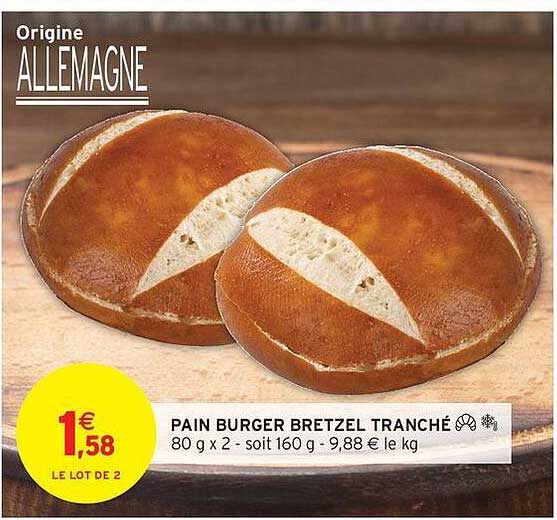 PAIN BURGER BRETZEL TRANCHÉ