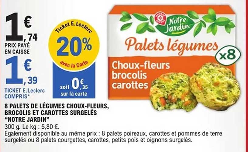 Palets légumes Choux-fleurs brocolis carottes x8