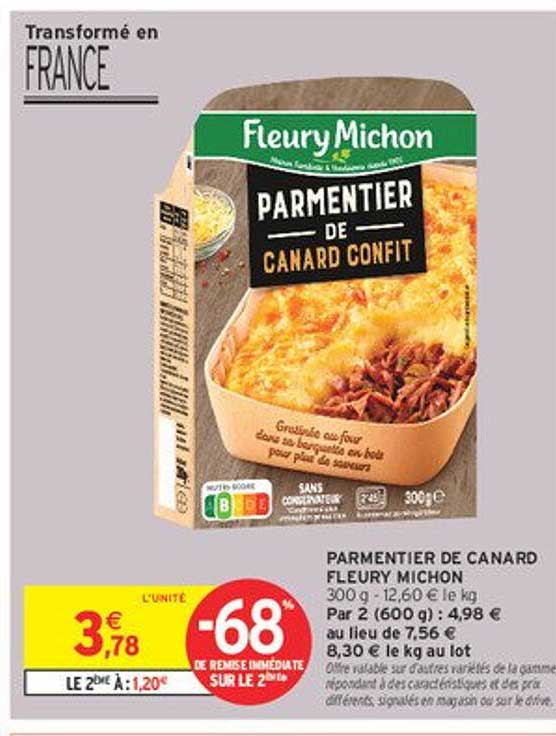 PARMENTIER DE CANARD CONFIT FLEURY MICHON