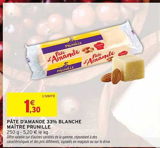 PÂTE D'AMANDE 33% BLANCHE MAÎTRE PRUNILLE