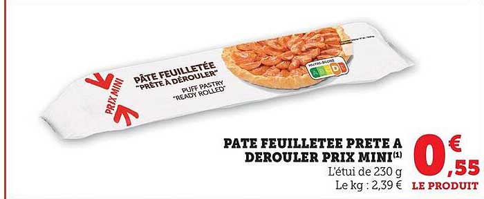 PÂTE FEUILLETÉE PRÊTE À DÉROULER PRIX MINI