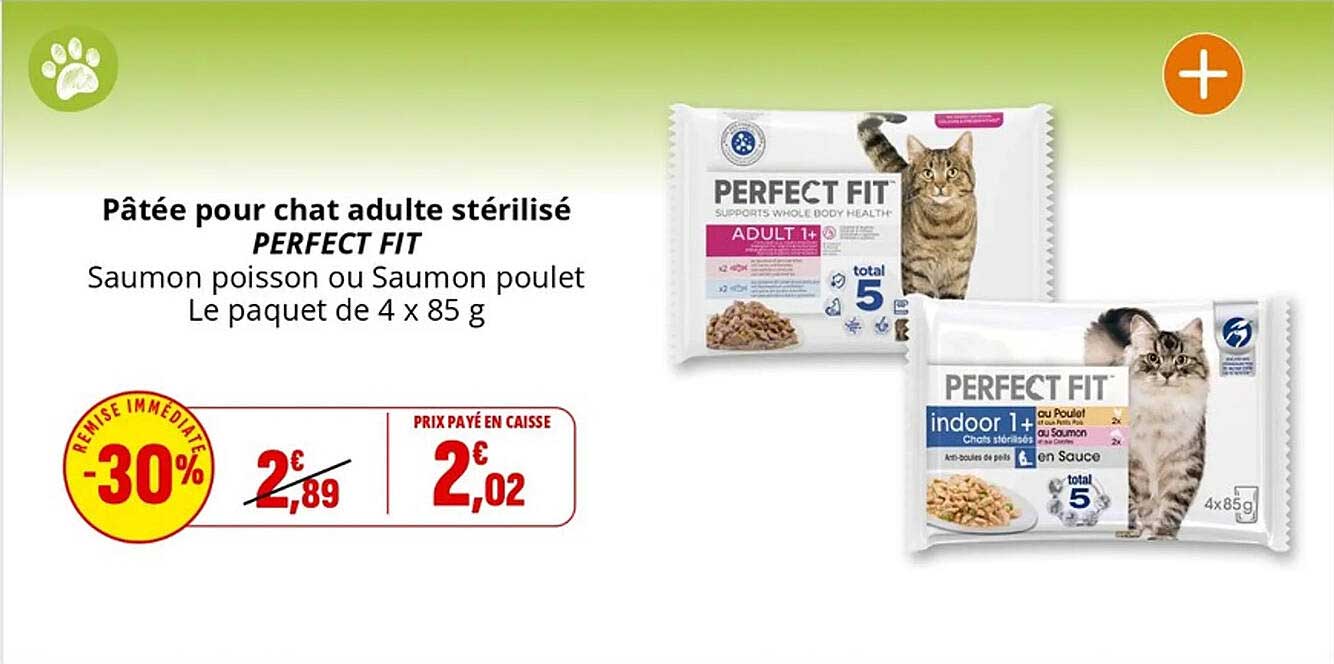 Pâtée pour chat adulte stérilisé PERFECT FIT