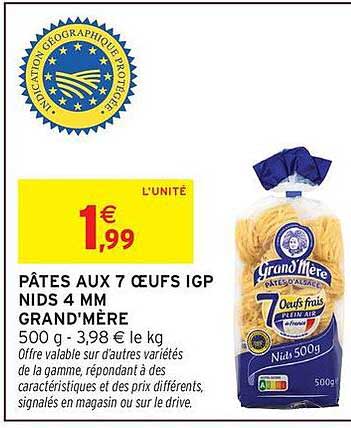PÂTES AUX 7 ŒUFS IGP NIDS 4 MM GRAND'MÈRE