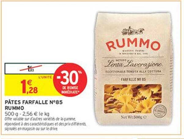 PÂTES FARFALLE N°85 RUMMO