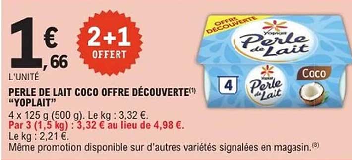 PERLE DE LAIT COCO OFFRE DÉCOUVERTE "YOPLAIT"