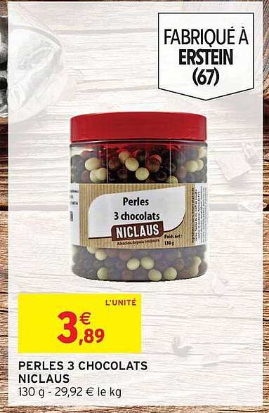 PERLES 3 CHOCOLATS NICLAUS