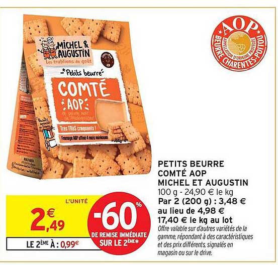 PETITS BEURRE COMTÉ AOP MICHEL ET AUGUSTIN