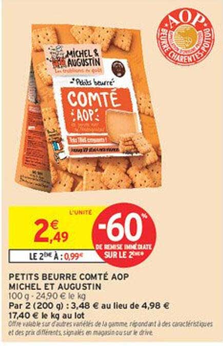 PETITS BEURRE COMTÉ AOP MICHEL ET AUGUSTIN
