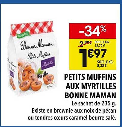 PETITS MUFFINS AUX MYRTILLES BONNE MAMAN