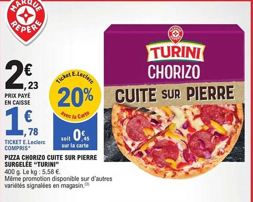 Pizza Chorizo Cuite sur Pierre Surgelée "Turini"